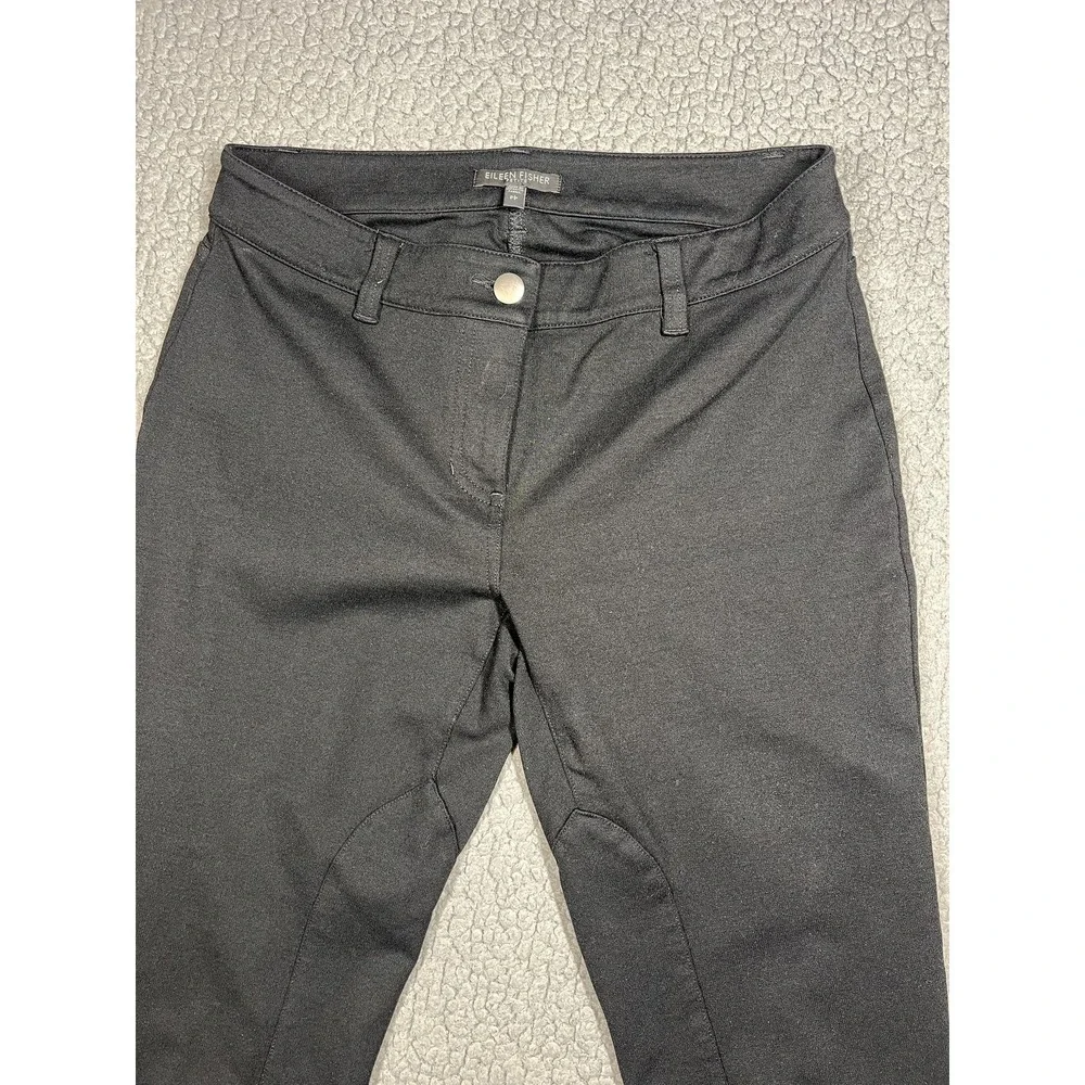Eileen Fisher Pants Womens PP Black Ponte Skinny Ankle Zip‎ Pockets Stretch